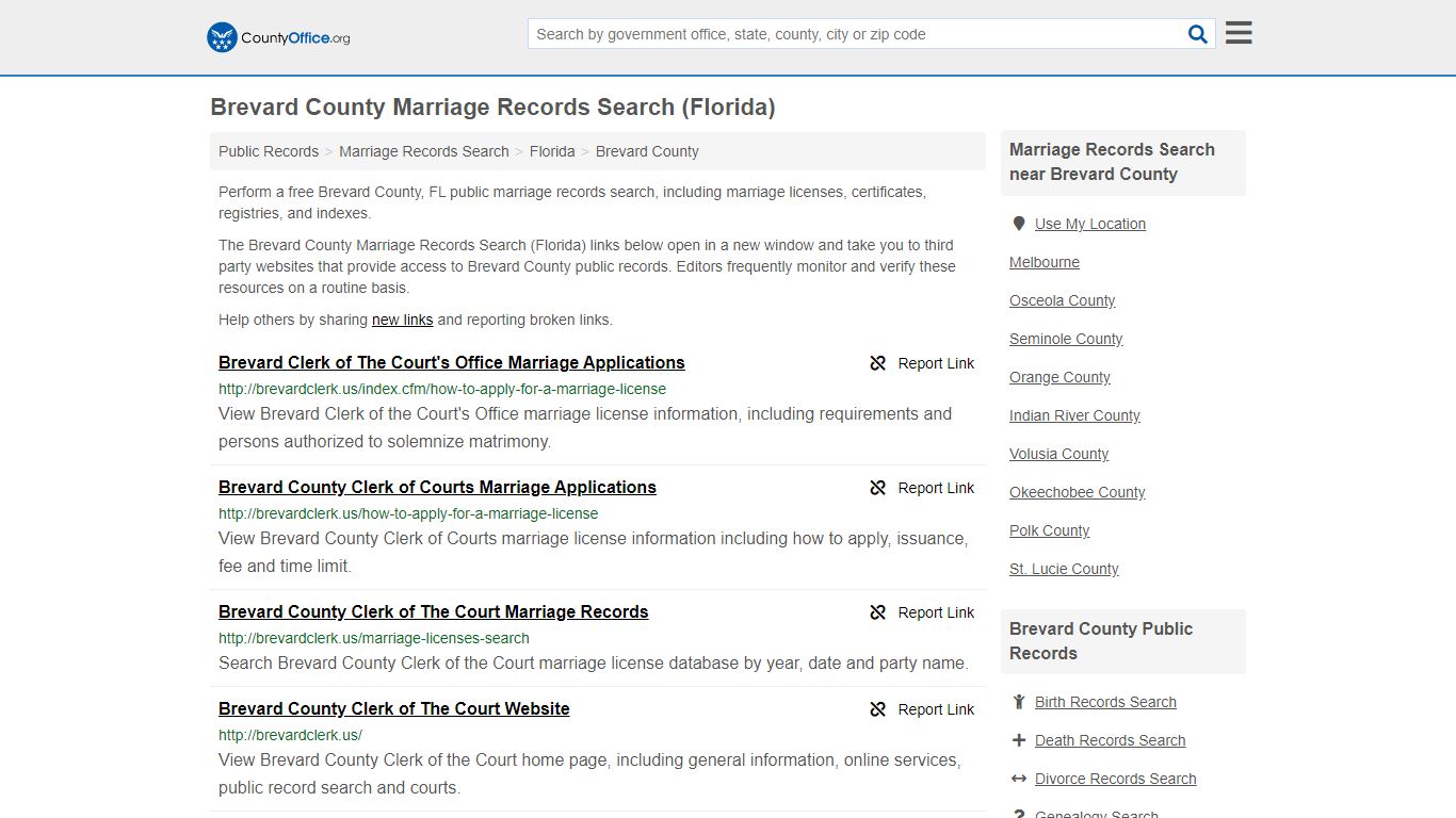Marriage Records Search - Brevard County, FL (Marriage ...