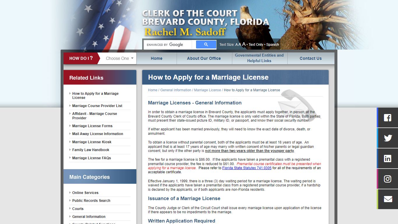 How to Apply for a Marriage License - Brevard County, Florida